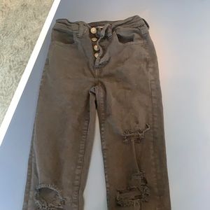 Black high waist jeans ripped